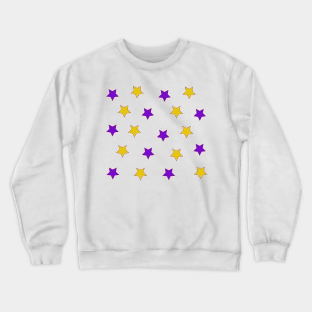 Purple and Gold Stars Crewneck Sweatshirt by ampp